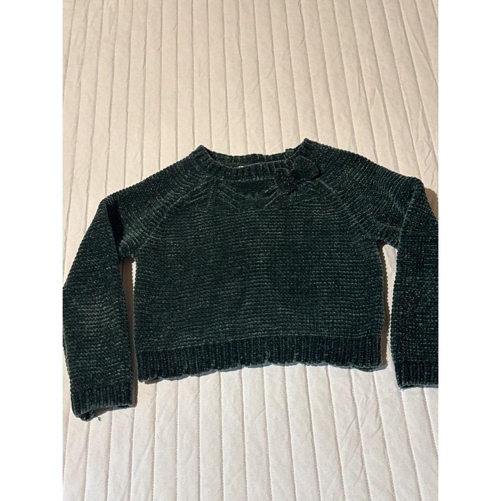 Tommy Bahama XS Green Chenille Knit Sweater Kids Girls Soft Pullover